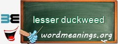 WordMeaning blackboard for lesser duckweed